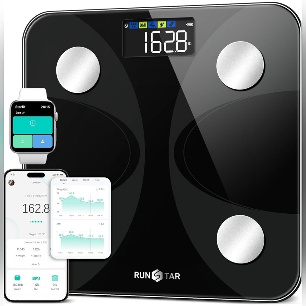 NWT RunStar Smart Body Fat Scale Bluetooth App 13 Metrics